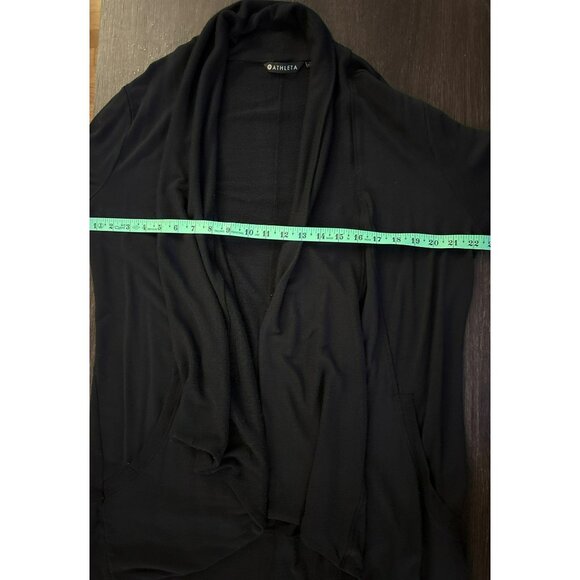 Athleta Pranayama Restore Wrap Black Open-Front Modal Blend Cardigan Size L - Picture 7 of 7